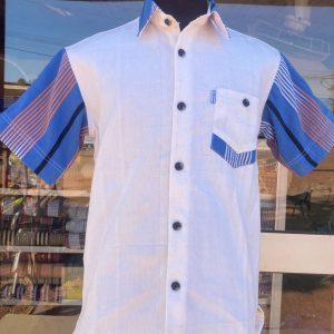 Chemise à Manches Courtes en Faso Danfani - Style et Fraîcheur